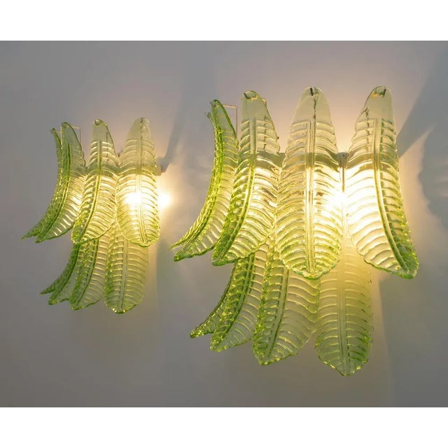 Mid-Century Modern Palm Leaves in Murano, Italy, 1970s, Set of 2 For Sale - Image 4 of 10