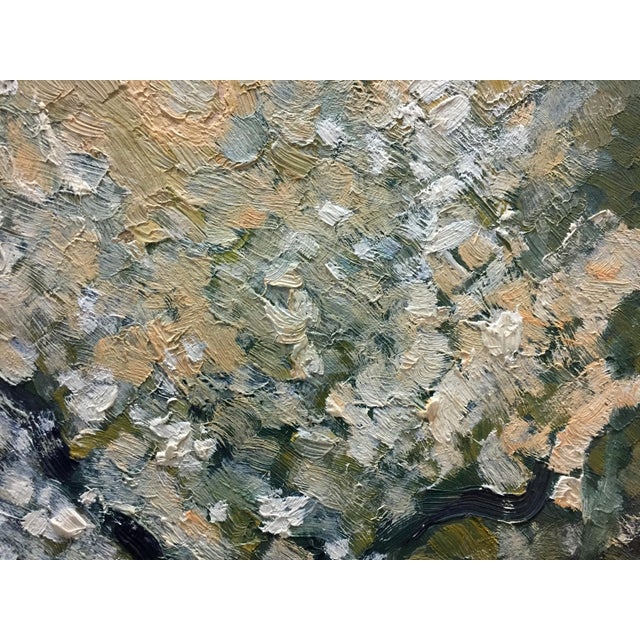 Paper 1970s Oil Painting Trees in the Garden Dupliy Sergey Alexandrovich For Sale - Image 7 of 11