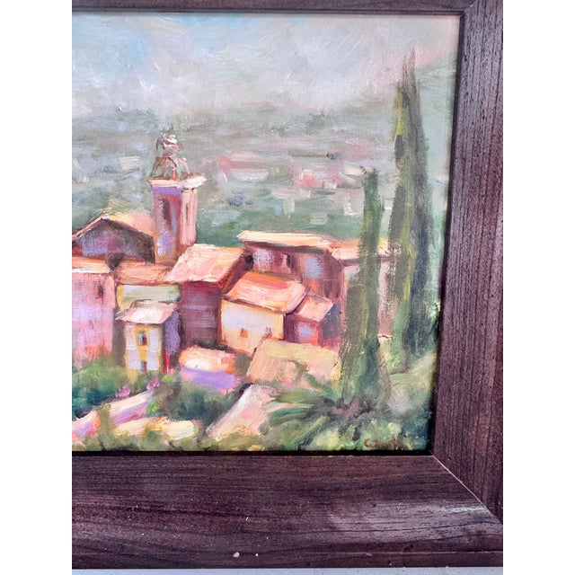1950s Original Saint-Paul-De-Vence France Oil Painting Vintage For Sale - Image 10 of 12