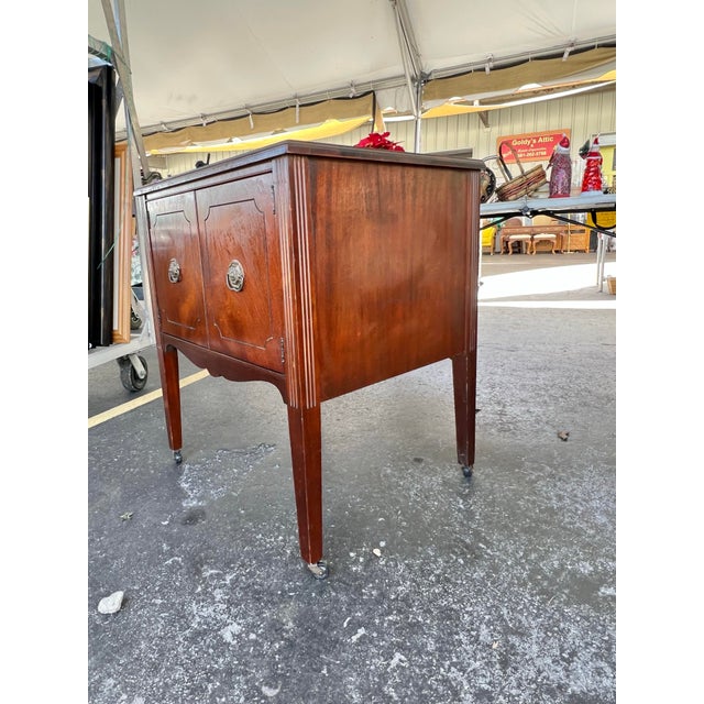 Mid 19th Century Vintage Record Cabinet on Wheels For Sale - Image 5 of 10