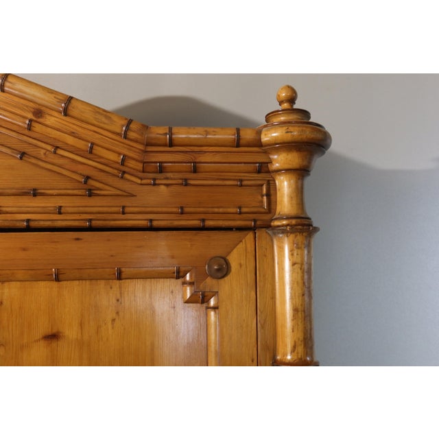 Wood Antique Pitchpin Armoire, 1890s For Sale - Image 7 of 12
