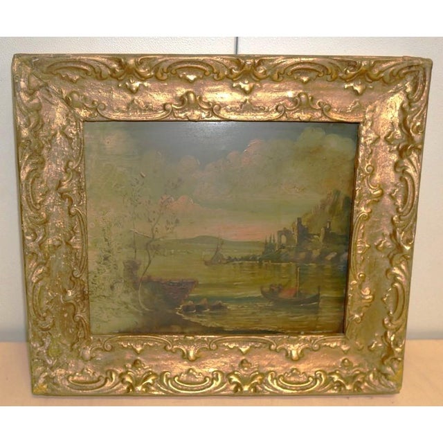 River Landscape, 1800s, Oil Painting on Copper, Framed For Sale - Image 10 of 15