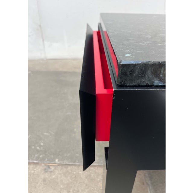 Vintage German Table with Drawer and Granite Tabletop from Interlübke, 1980s For Sale - Image 15 of 18