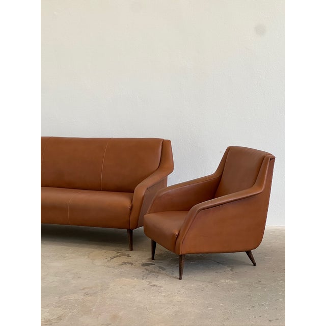 Model 802 Sofa and Armchairs by Carlo de Carli for Cassina, 1950s, Set of 3 For Sale - Image 10 of 18