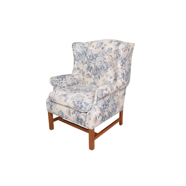Ethan Allen Ethan Allen Chippendale Style Scrolled Wingback Chairs, a Pair For Sale - Image 4 of 10