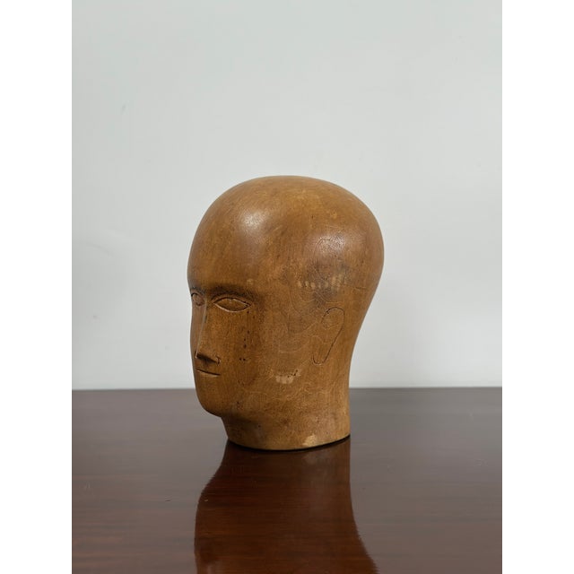 Vintage French Haberdashery Shop Display Millinery Heads, Set of 2 For Sale - Image 5 of 6