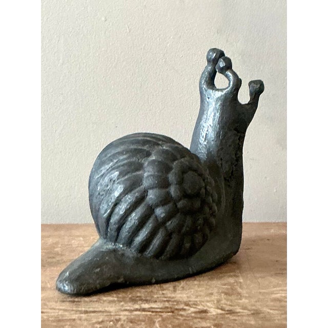 Vintage Boho Lead Snail For Sale - Image 9 of 10