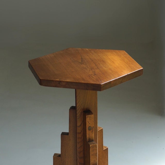 Art Deco Dutch Modernist Hexagonal Pedestal, 1920s For Sale - Image 4 of 16