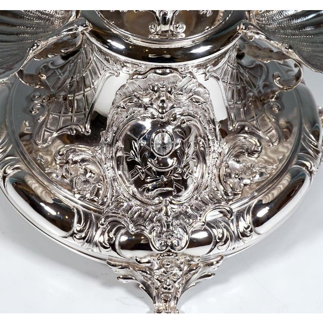 Metal Viennese Art Nouveau Silver Caviar Stand from Würbel & Czokally, 1900s For Sale - Image 7 of 17