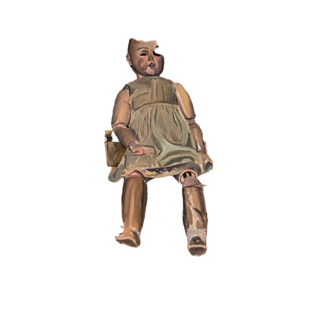 Pau Xiberta Pla, Study of a Doll, Late 20th Century, Oil on Canvas For Sale