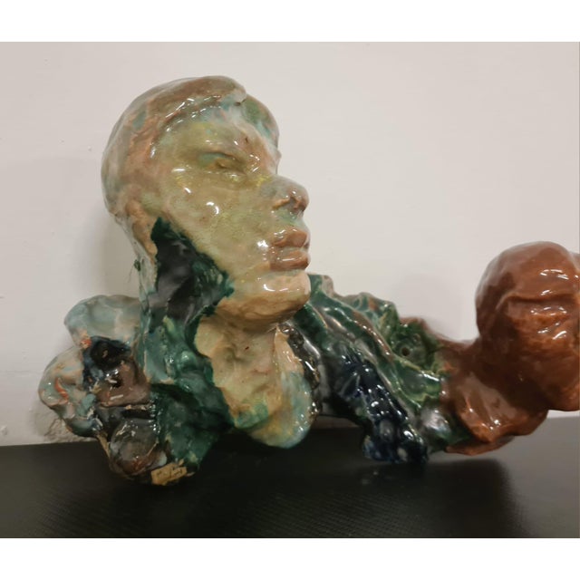 Savino Tripodi, Figurative Sculptures, 1980s, Glazed Terracotta, Set of 2 For Sale - Image 12 of 18