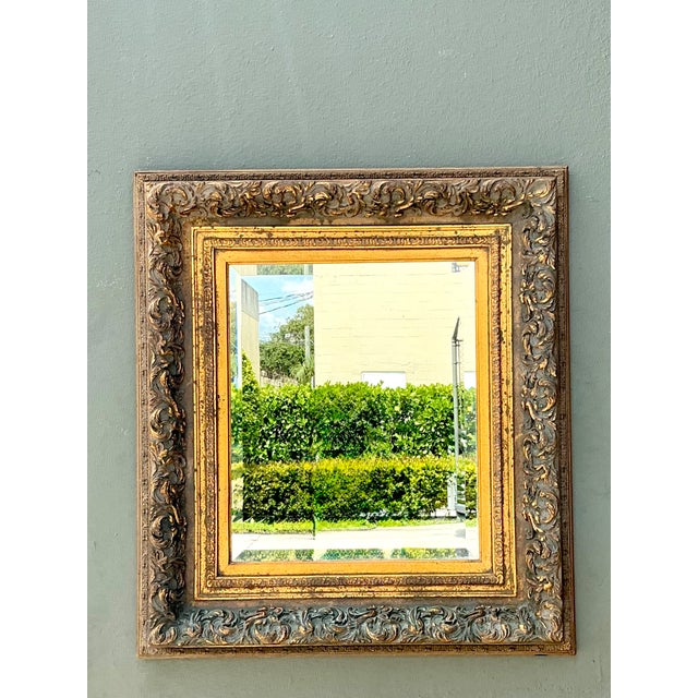 Victorian Vintage Ornate Gold and Wood Frame Mirror For Sale - Image 3 of 12