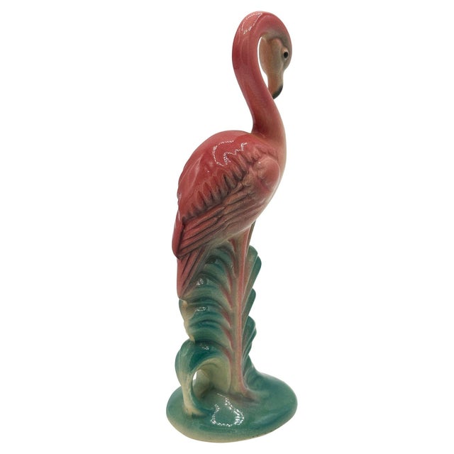 1950s Mid 20th Century California Pottery Ceramic "Gazer" Pink Flamingo Figurine Statue For Sale - Image 5 of 9