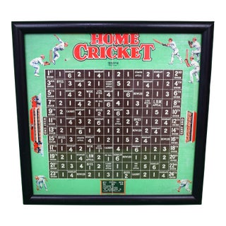 1940s Home Cricket Pepys Series Framed Board Game For Sale