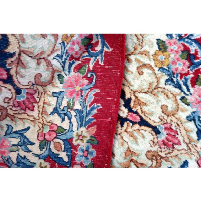 1920s, Antique Persian Kerman Rug, Floral Medallion, Red Field, 9 X 11 ...
