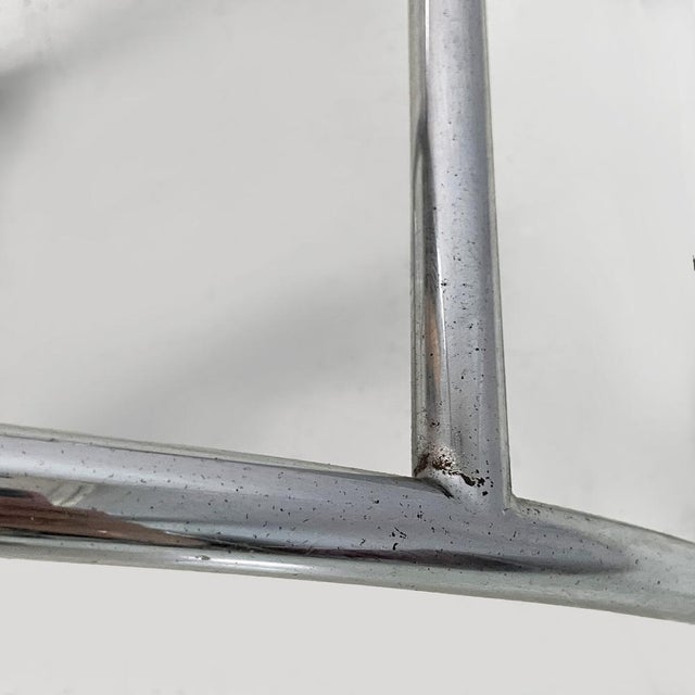 Italian Bar Stool with Brown Leather Bicycle Seat and Chromed Metal, 1970s For Sale - Image 16 of 18