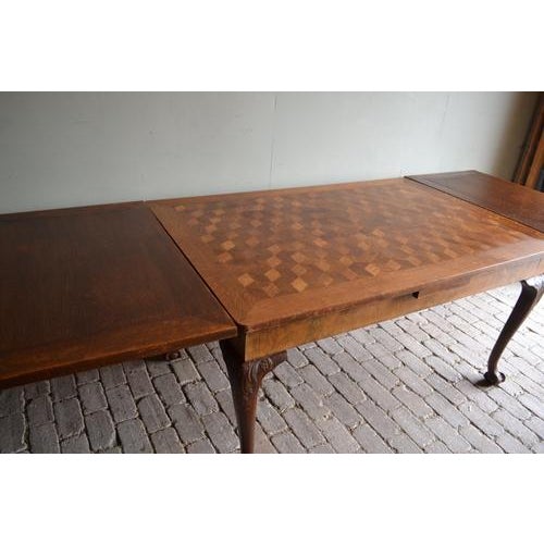 Extendable Table in Walnut with Oak Inlay For Sale - Image 4 of 9