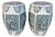 Chinoiserie Floral Green and Pink Porcelain Garden Stools or Side Tables, Pair For Sale