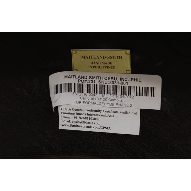 Maitland Smith Mahogany Inlaid Pedestal Round End Table For Sale - Image 13 of 13