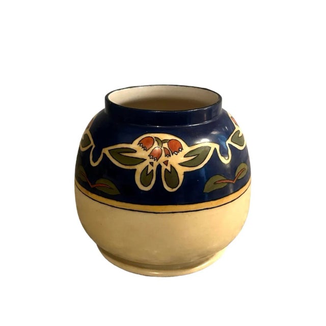 Early 20th Century Antique American Belleek Ceramic Art Company Arts & Crafts Hand Painted Tulip Squat Form Vase, Circa 1905 For Sale - Image 5 of 11