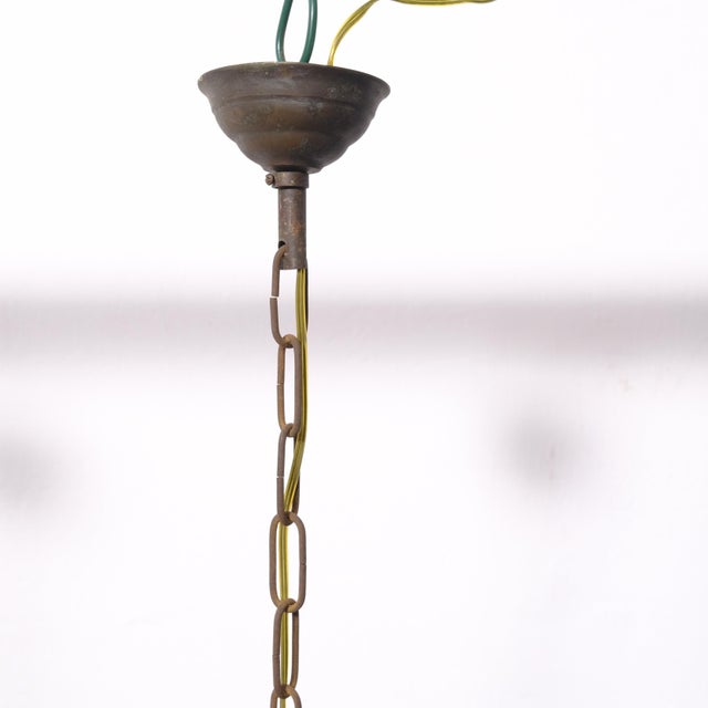 Hexagonal Glass Pendant Lamps, 1950s, Set of 2 For Sale - Image 8 of 16