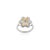 Metal Bochic Solid Silver Oval Multi Sapphire & Diamond Cluster Cocktail Ring - Size 8.5 For Sale - Image 7 of 10