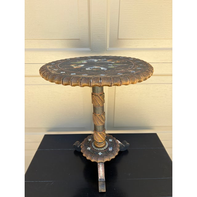 Early 20th Century Chinoiserie Painted Drinks Table With Hand-Painted Figures For Sale - Image 9 of 11