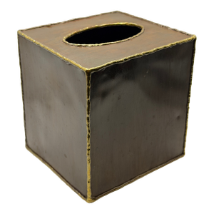 Hand-Finished Copper & Brass Tissue Box Cover
