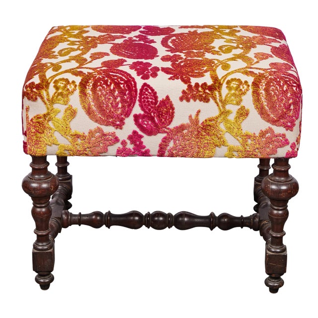 Period, Italian Bench in New Upholstery For Sale