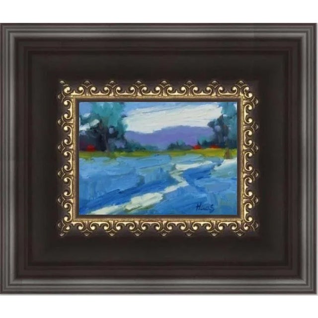 Wood Contemporary Impressionist Painting, Bluebonnet Field For Sale - Image 7 of 7