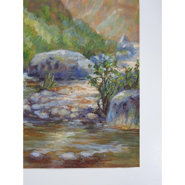 Rustic European Early 20th Century Mountain Stream Landscape Painting For Sale - Image 3 of 7