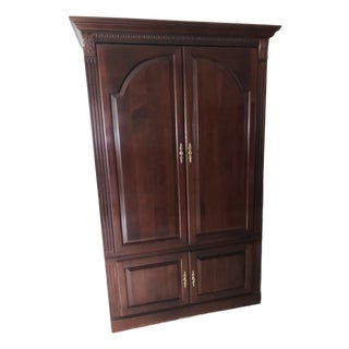 1990s Ethan Allen Georgian Court Cherry Tv Entertainment Cabinet For Sale