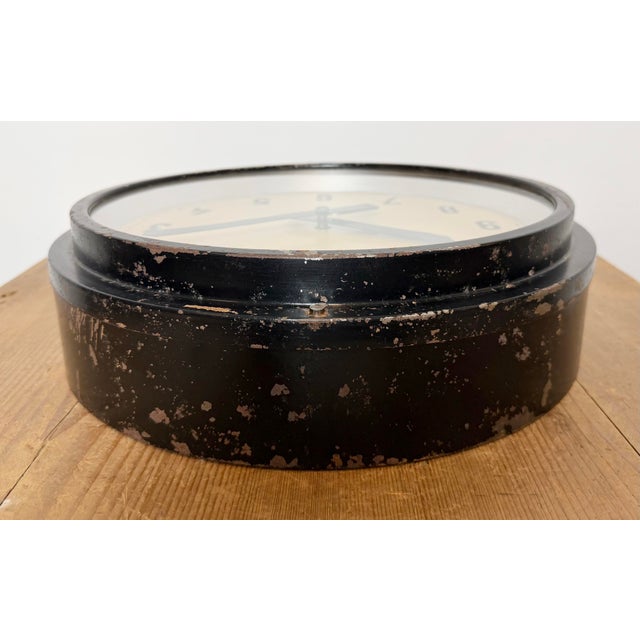 Industrial Black Factory Wall Clock from IBM, 1950s For Sale - Image 13 of 17