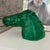 Bright Green Horse Head Sculpture Figure For Sale - Image 4 of 5