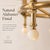 Transitional Aloadecor Warm Brass Chandelier With Fabric Shades and Alabaster Finials For Sale - Image 3 of 10