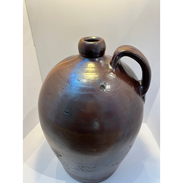 Large 19th-Century English Brown Salt-Glazed Stoneware Jug For Sale - Image 10 of 11