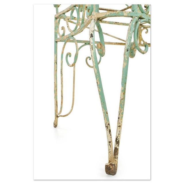 Antique Outdoor Bench in Patinated Iron For Sale - Image 5 of 8