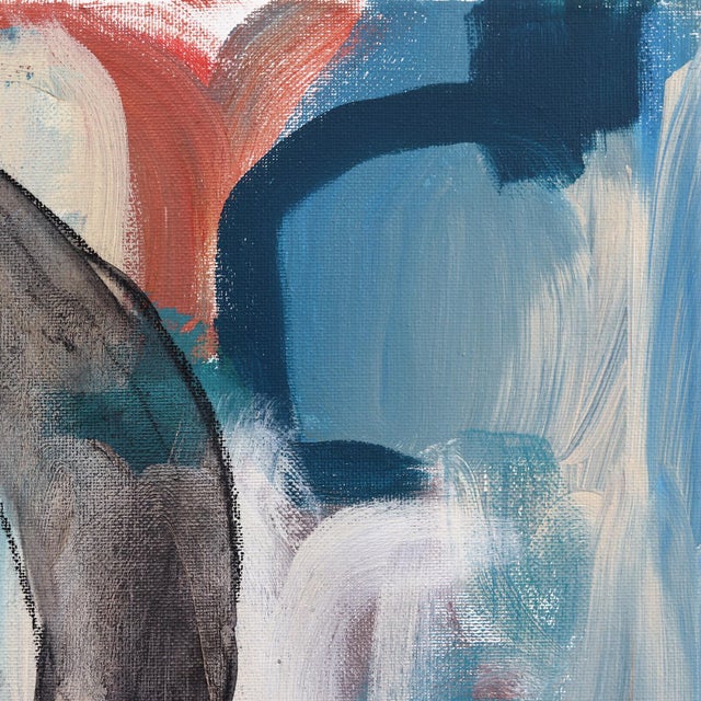 Figurative River - Moody Cool Tone Figurative Abstract Feminine Portrait Painting on Canvas Original Artwork by Erin Hammond For Sale - Image 3 of 9