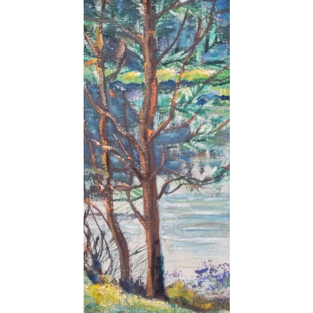 1960s Ann Ruge Post Impressionist Landscape Painting Wall Art, Framed For Sale - Image 11 of 12