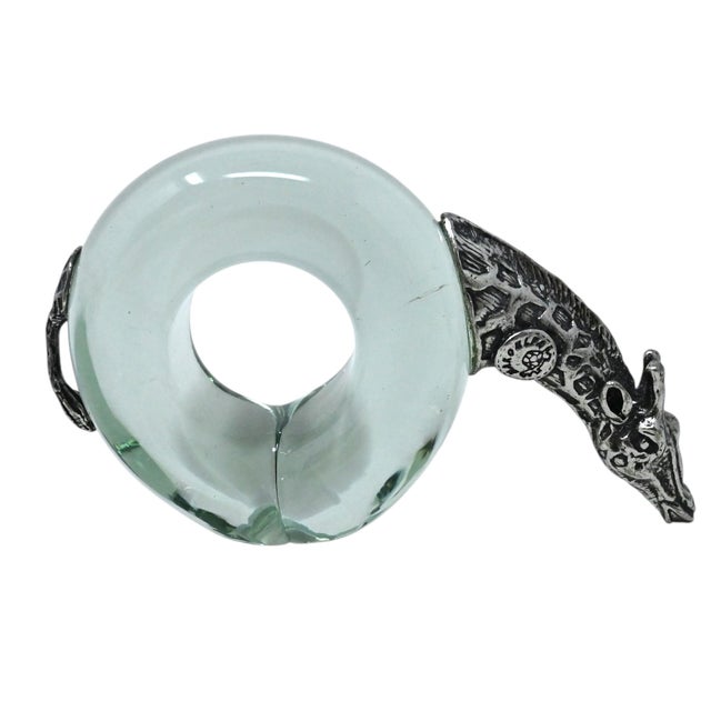 Vintage Makoulpa Safari Napkin Rings Set of 6 | Recycled Ngwenya Glass & Pewter African Wildlife Animals | Sustainable Ethical Nature Gift For Sale - Image 11 of 17