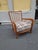 1940s Armchair in Light Wood with Crossed Sides and Checked Padding by Paolo Buffa, 1940s For Sale - Image 5 of 7