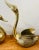 Metal Monumental Sculptural Brass Swans Planters Restored - A Pair For Sale - Image 7 of 11