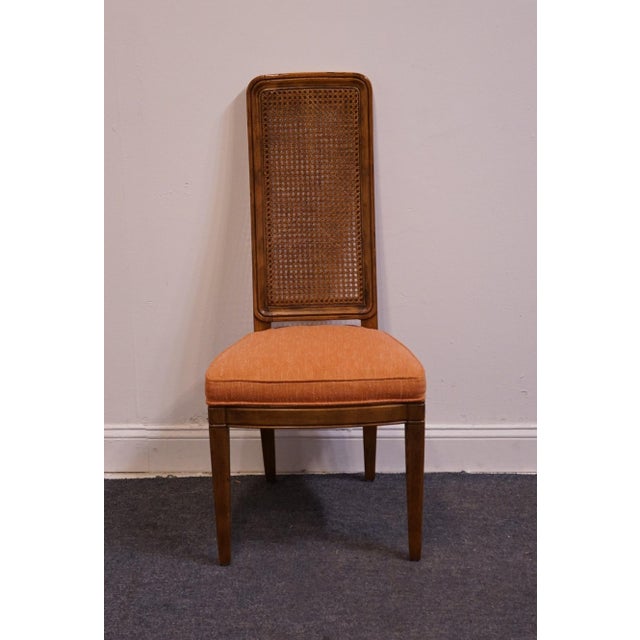 Modern Henredon Furniture Italian Modern Solid Pecan Cane Back Dining Side Chair 7500-28 For Sale - Image 3 of 12