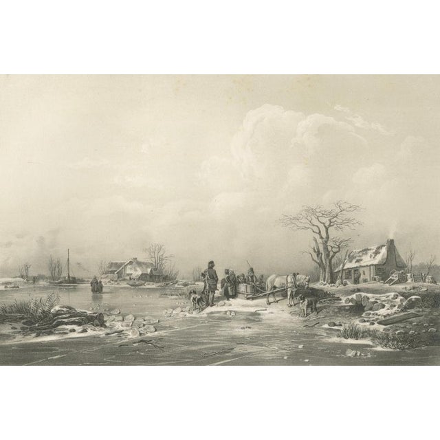 After Pehr Wickenberg, Winter-Landskap, Swedish Winter Scene, 1850, Lithograph For Sale - Image 3 of 9