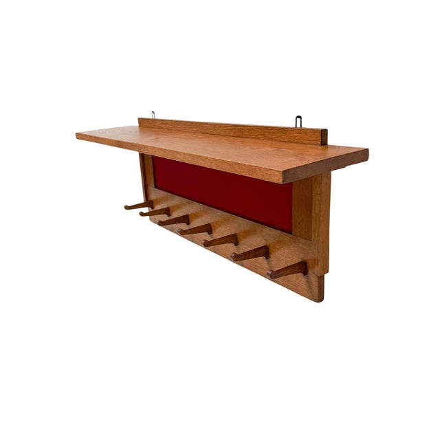 Art Deco Modernist Wall Coat Rack in Oak and Lacquer by Jan Brunott, 1920s For Sale - Image 8 of 12