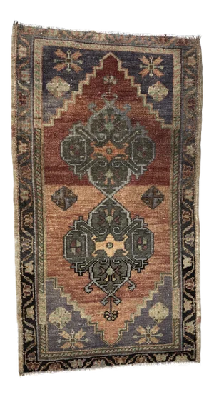 1960s Vintage Oushak Handmade Wool Rug