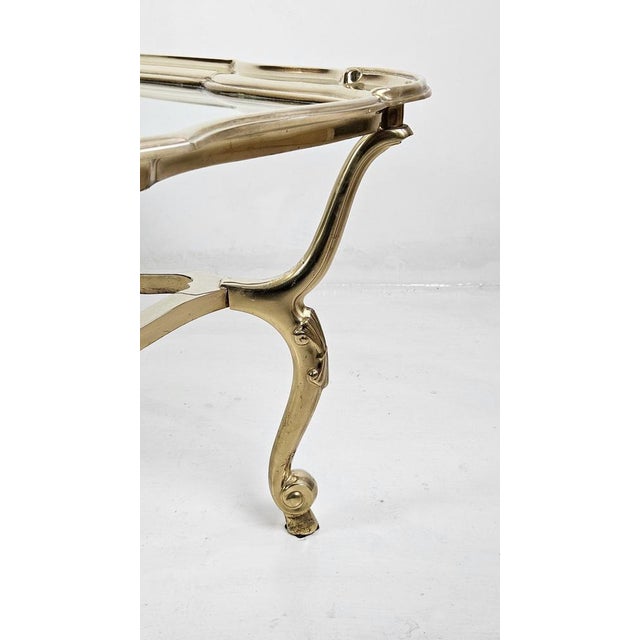 Italian Glass and Cast Bronze Coffee Table, 1980s For Sale - Image 6 of 12