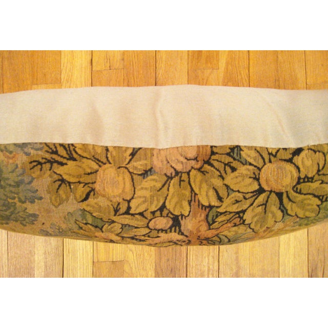 Traditional 1910 Decorative Antique Jacquard Tapestry Pillow with Trees Allover For Sale - Image 3 of 4
