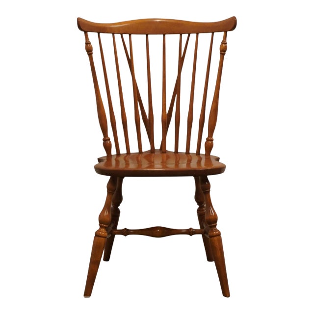 Ethan Allen Heirloom Nutmeg Maple Fiddleback Windsor Dining Side Chair 10-6020 For Sale