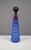 Postmodern Sculptural Cobalt Blue Frosted Art Glass Bottle, 1980s For Sale - Image 9 of 9